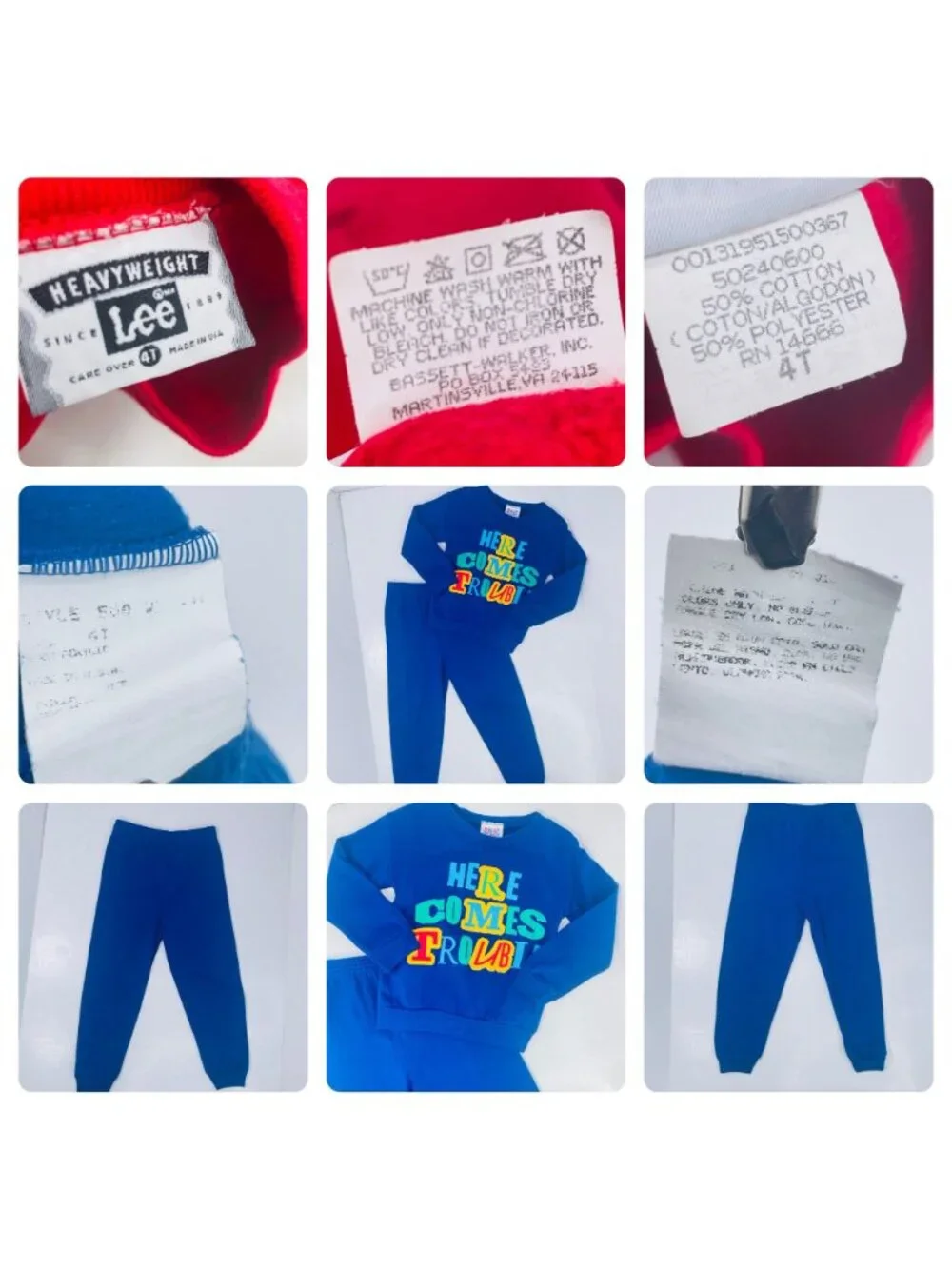 Vintage 90s Kids Sweatsuit Tracksuit Matching Outfit Sets Bundle of 2 - 3T - 4T